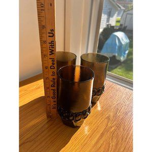 Tiffin Franciscan Madeira brown 4 drinking glasses vintage heavy